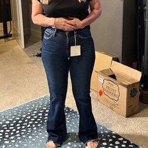 Lovervet by Vervet Eunoia High Rise Bootcut Jeans — Dark Rinse, Size 27/5, NWT